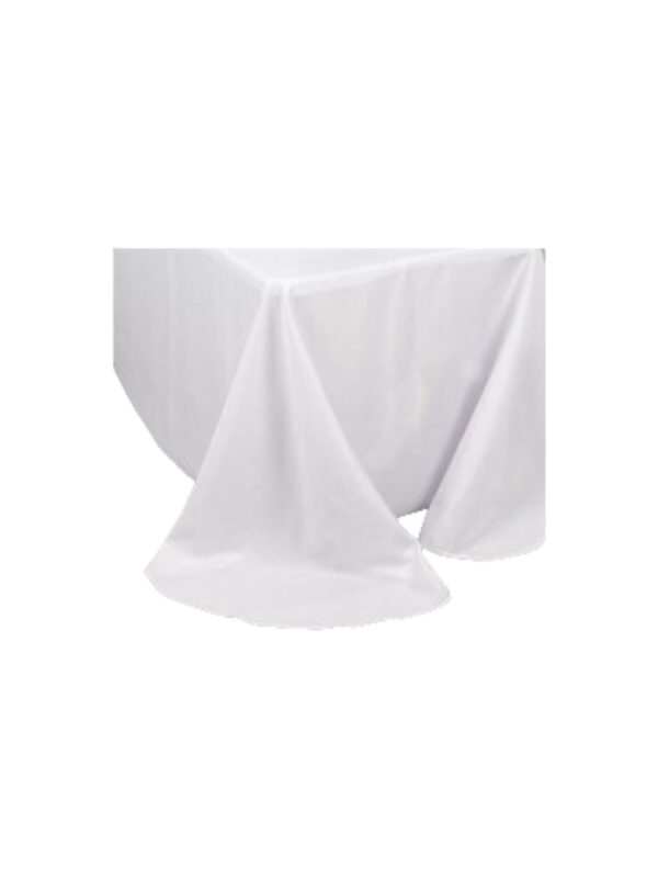 90x132 White Scallop Edge Linen