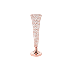 Ariana Rose Gold Crystal Trumpet Vase
