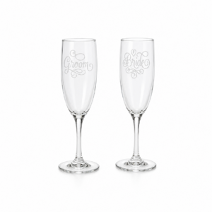 Bride & Groom Toasting Flutes