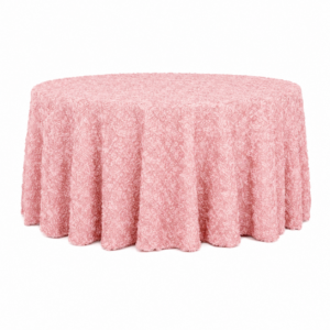 132" Round Pink Rosette Linen