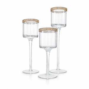 Gold Rhinestone Votive Trio