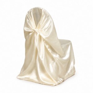 Ivory Universal Satin Chair Cover