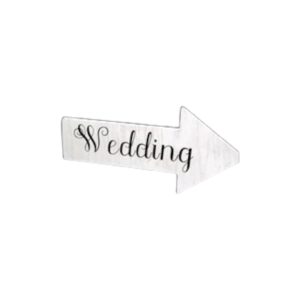 White Wedding Arrow (Vinyl Lettering)