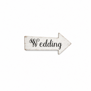 White Wedding Arrow (Vinyl Lettering)
