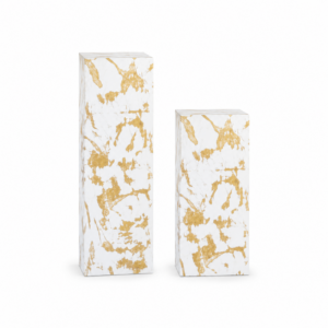 White-Gold Square Pedestal Small