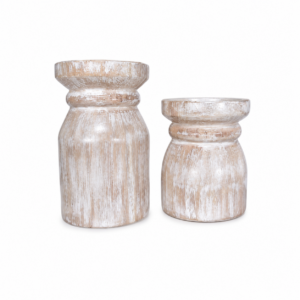 Whitewash Candlestick Pillar Duo#1
