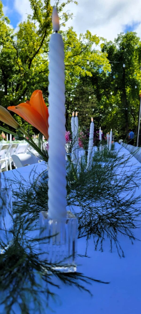 Vertical Stripe Glass Candleholder - Image 3