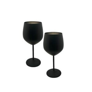 Black Matte Stainless Wine Glasses