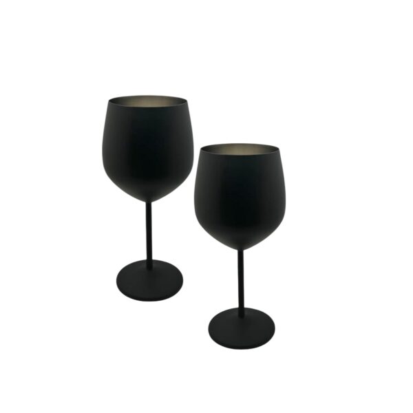 Black Matte Stainless Wine Glasses