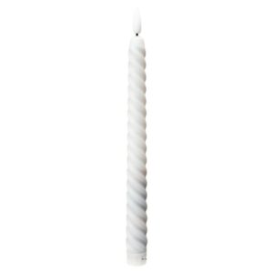 LED White Twist Taper Candles
