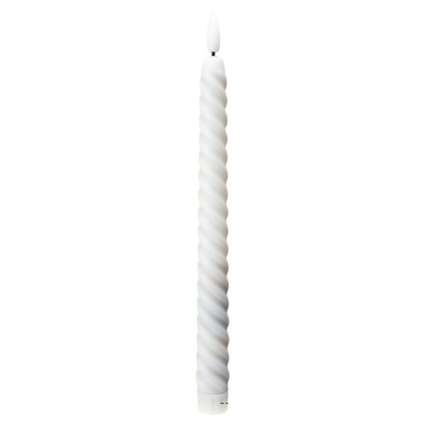 LED White Twist Taper Candles