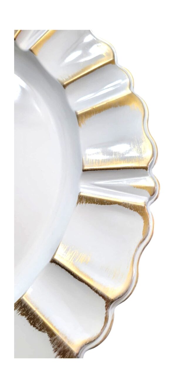 Scalloped Gold & White Charger - Image 2