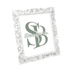 White Ornate Scroll Frame
