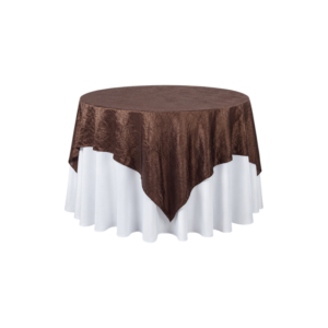 60x60 Crushed Crinkle Chocolate Taffeta Overlay