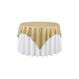 60x60 Crushed Crinkle Gold Taffeta Overlay