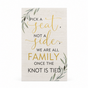 Pick A Seat-White & Gold Easel