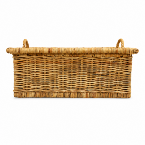 Wicker Basket with Lid-Lg