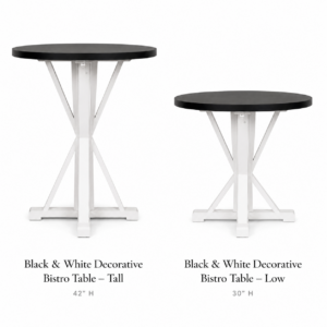 Black & White Bistro Table Set